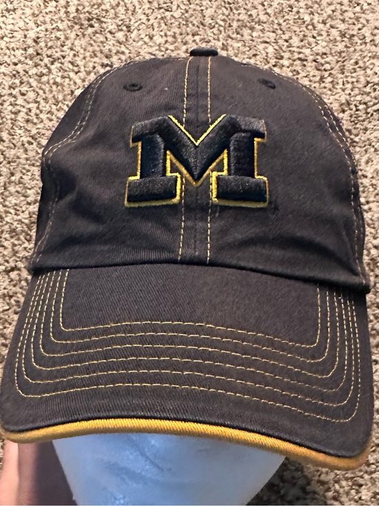 twins enterprise Other - Vintage Michigan university Embroidered Navy Cap with Yellow 'M' Accent